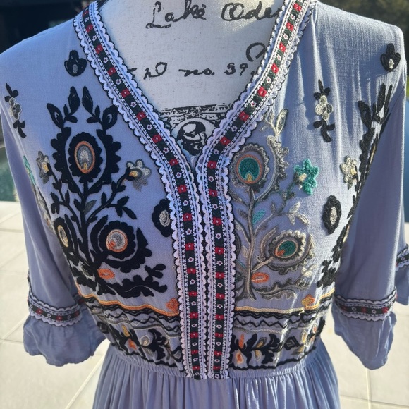 🌿 Shineflow Embroidered Boho Midi Dress – Size M - Picture 3 of 6